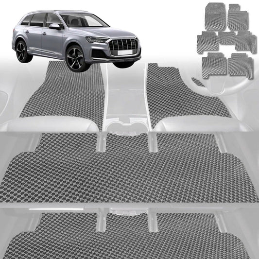 6D Diamond Car Floor Mats for Audi Q7 SQ7 2005-2015-Ultimate Set-Grey-Outback GT