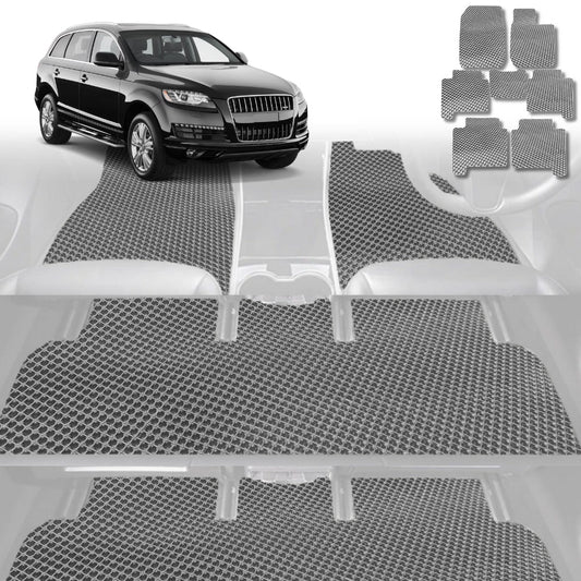 6D Diamond Car Floor Mats for Audi Q7 SQ7 2015-Current-Ultimate Set-Grey-Outback GT