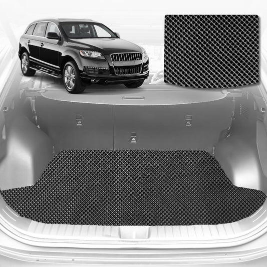 6D Diamond Car Boot Mat for Audi Q7 SQ7 4M2015-Current-(3rd Row seats up/7 seater)-Cargo Mat-Black-Outback GT