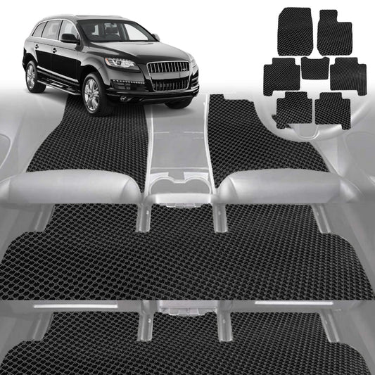 6D Diamond Car Floor Mats for Audi Q7 SQ7 2015-Current-Ultimate Set-Black-Outback GT