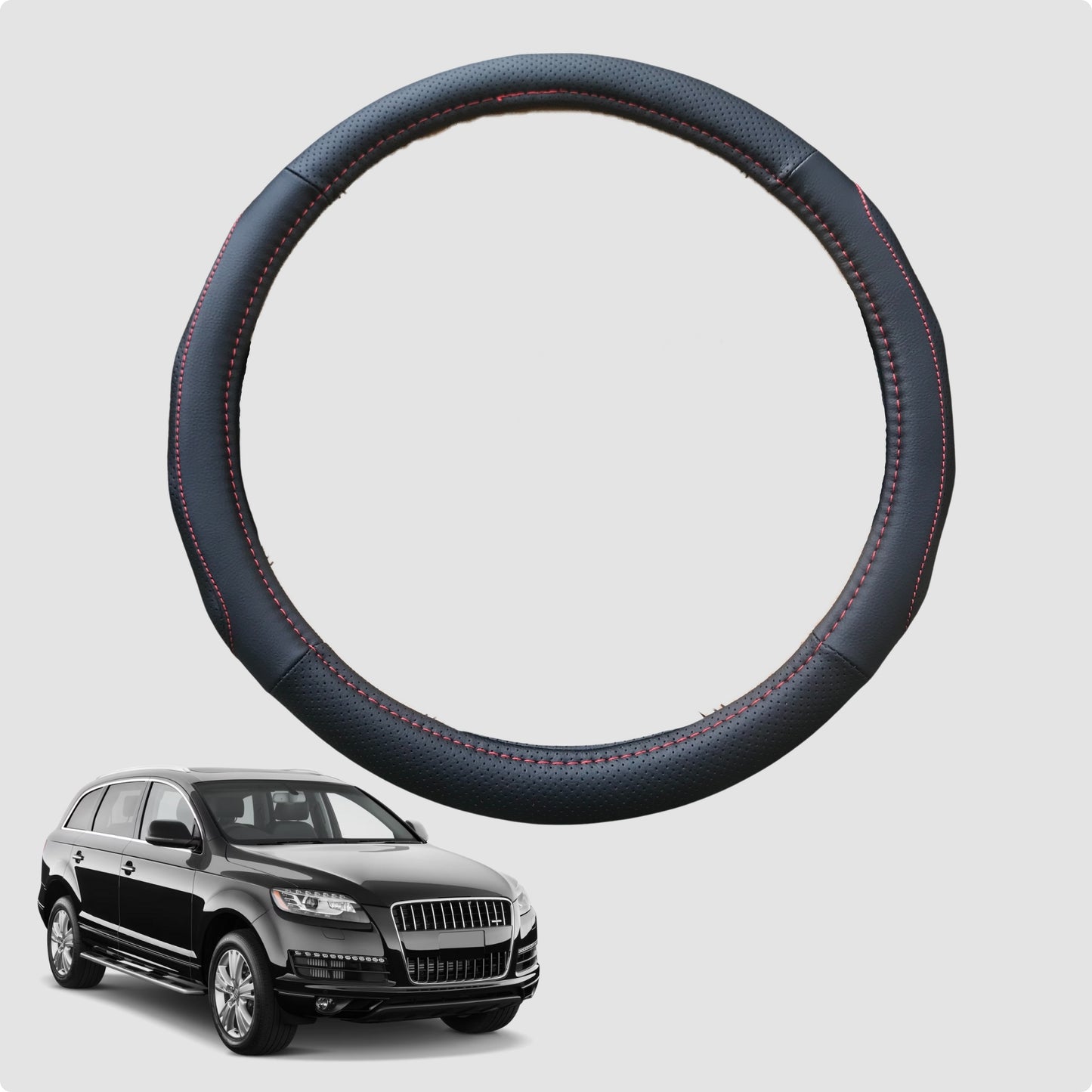 Steering Wheel Cover for Audi Q7 SQ7 2015-Current 38CM Leather | Circle