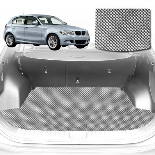 6D Diamond Car Boot Mat for BMW 1 Series 5-Door Hatch (E87)2004-2013-Cargo Mat-Grey-Outback GT