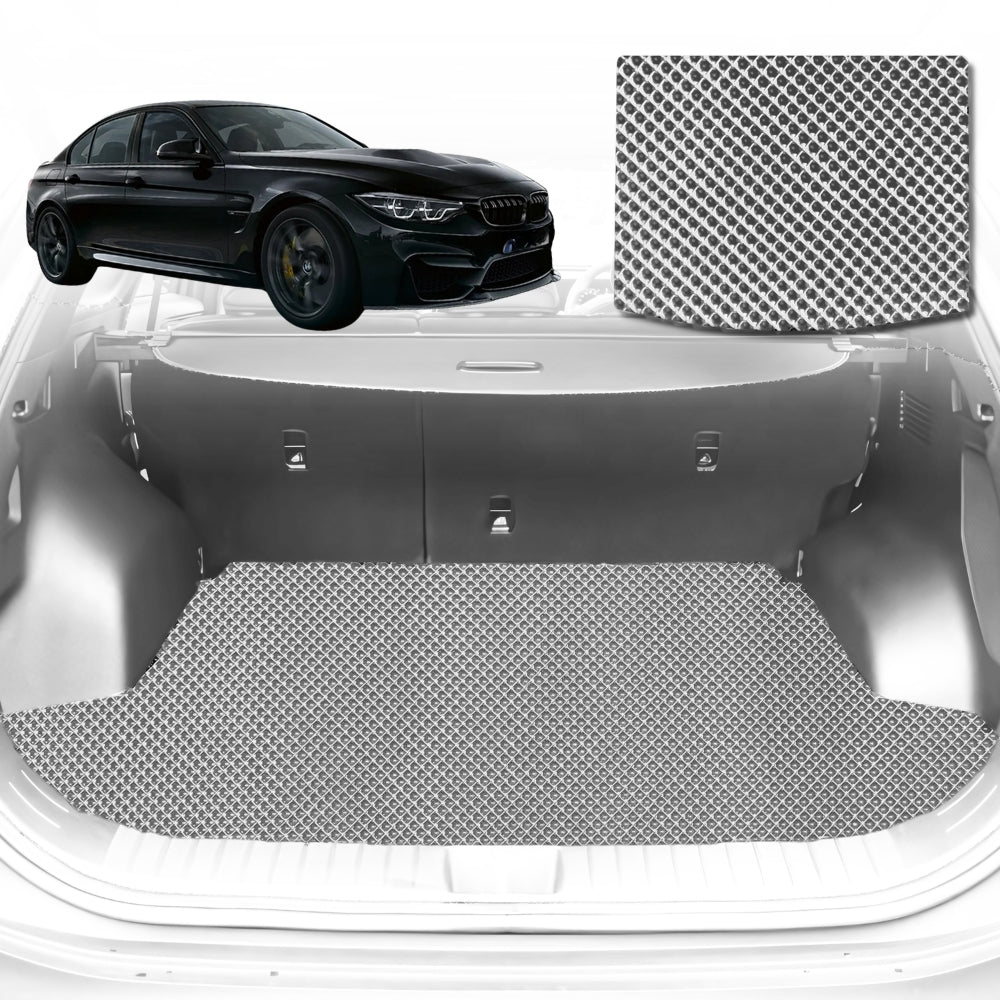 6D Diamond Car Boot Mat for BMW M3 (F80)2014-2019-Cargo Mat-Grey-Outback GT