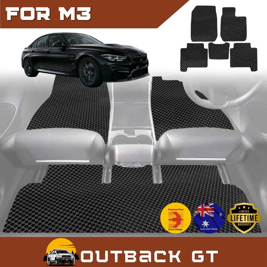 6D Diamond Car Floor Mats for BMW M3 (F80)2014-2019 Full Set | Heavy Duty Carpet Liner