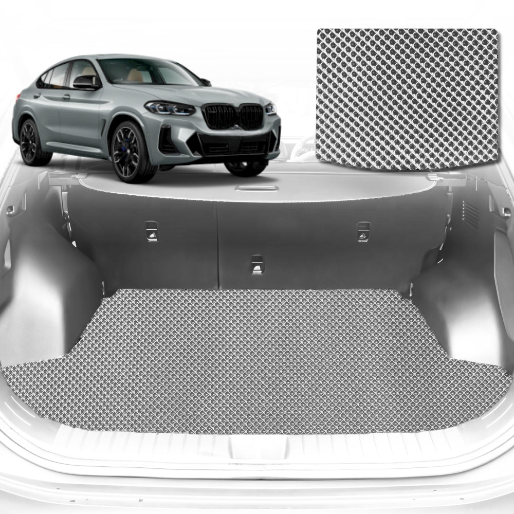6D Diamond Car Boot Mat for BMW X4 (G02)2018-Current-Cargo Mat-Grey-Outback GT