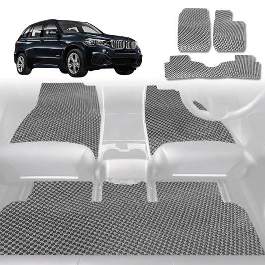 6D Diamond Car Floor Mats for BMW X5 2007-2013-Full Set-Grey-Outback GT