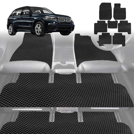 6D Diamond Car Floor Mats for BMW X5 2007-2013-Full Set-Black-Outback GT