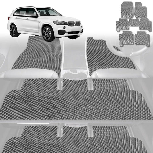 6D Diamond Car Floor Mats for BMW X5 2013-2018-Ultimate Set-Grey-Outback GT