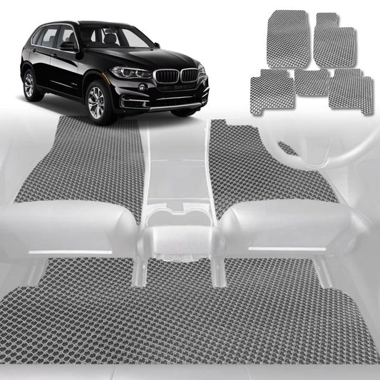 6D Diamond Car Floor Mats for BMW X5 2018-Current-Full Set-Grey-Outback GT