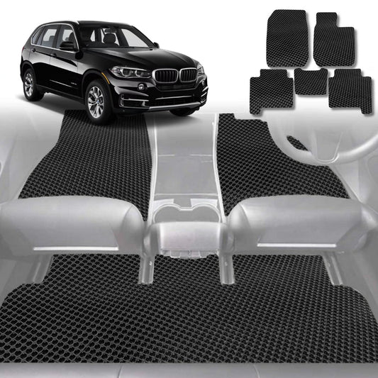 6D Diamond Car Floor Mats for BMW X5 2018-Current-Full Set-Black-Outback GT