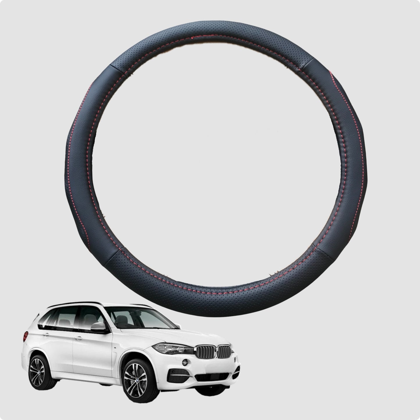 Steering Wheel Cover for BMW X5 2013-2018 38CM Leather | Circle