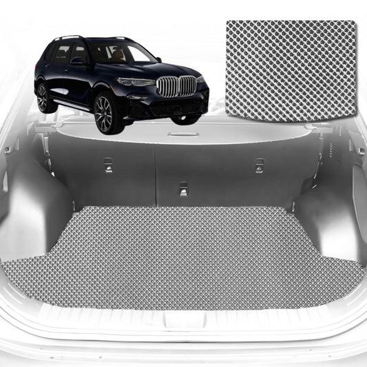 6D Diamond Car Boot Mat for BMW X7 (G07)2019-Current-(3rd Row seats up/7 seater)-Cargo Mat-Grey-Outback GT