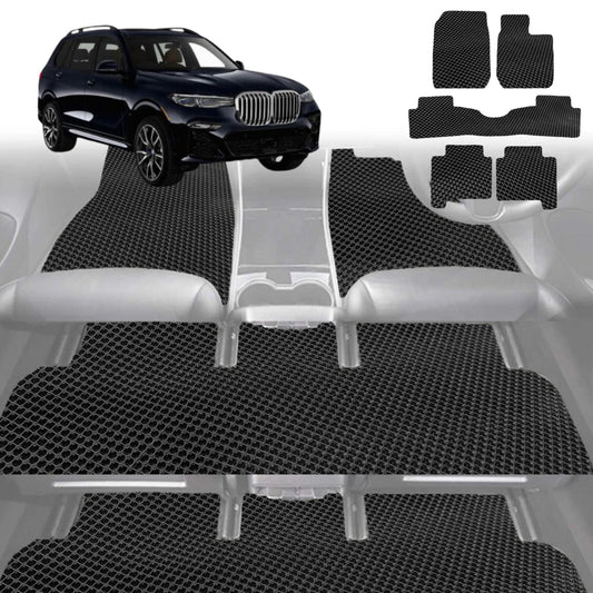6D Diamond Car Floor Mats for BMW X7 2019-Current-Ultimate Set-Black-Outback GT
