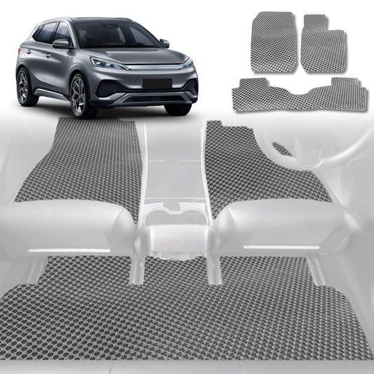 6D Diamond Car Floor Mats for BYD Atto 3 2022-Current-Full Set-Grey-Outback GT
