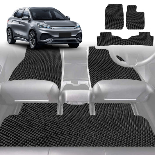 6D Diamond Car Floor Mats for BYD Atto 3 2022-Current-Full Set-Black-Outback GT