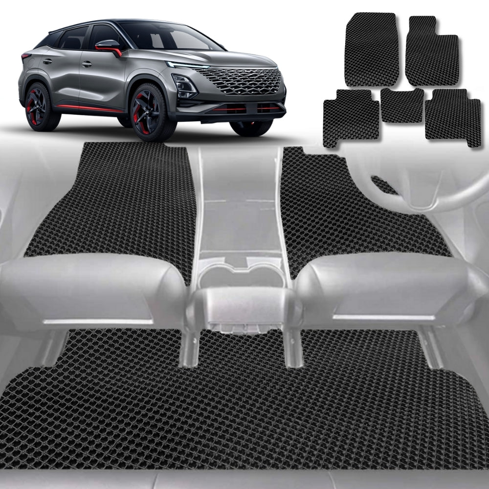 6D Diamond Car Floor Mats for Chery OMODA 5 2023-Current-Full Set-Black-Outback GT