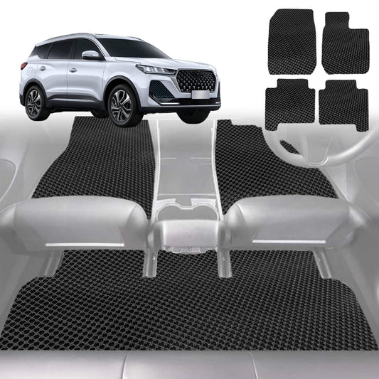 6D Diamond Car Floor Mats for Chery Tiggo 7 Pro 2023-Current-Full Set-Black-Outback GT