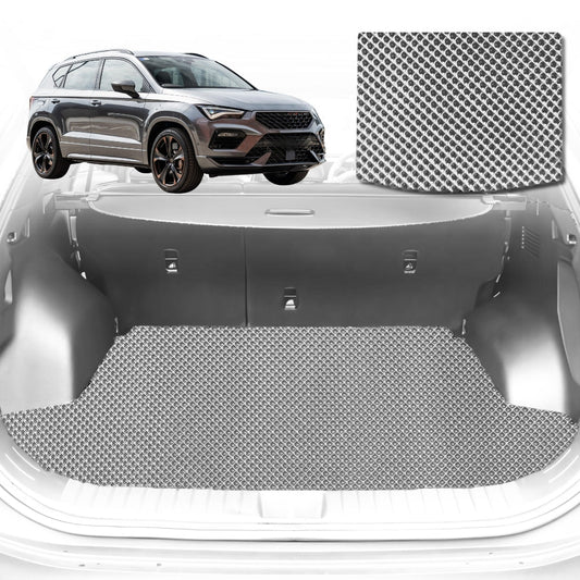6D Diamond Car Boot Mat for Cupra Ateca 2016-Current-Cargo Mat-Grey-Outback GT