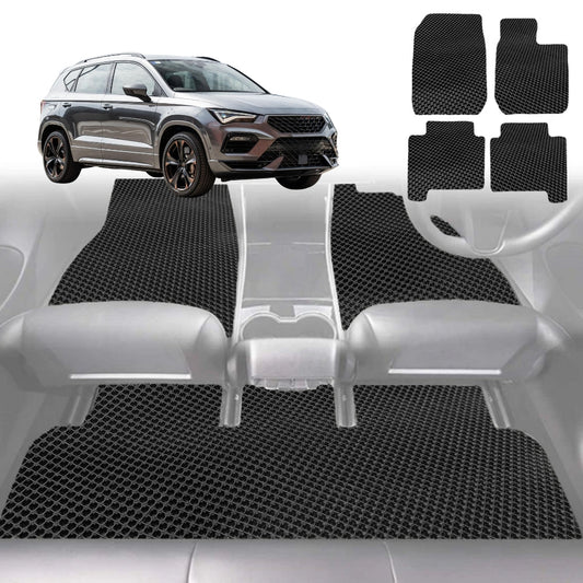 6D Diamond Car Floor Mats for Cupra Ateca 2016-Current-Full Set-Black-Outback GT