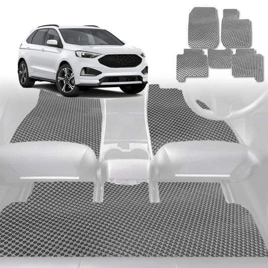 6D Diamond Car Floor Mats for Ford Endura 2018-2020-Full Set-Grey-Outback GT