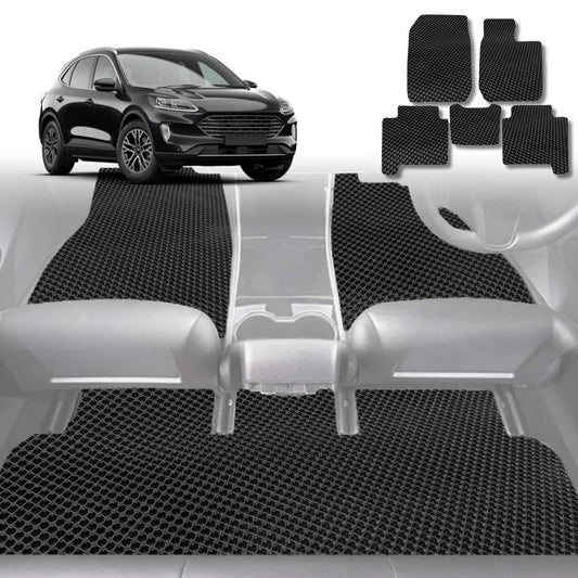 6D Diamond Car Floor Mats for Ford Escape 2020-Current-Full Set-Black-Outback GT