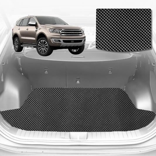 6D Diamond Car Boot Cargo Mat for Ford Everest 2015-2021 (3rd Row seats Up/7 Seater) | Heavy Duty Carpet Liner