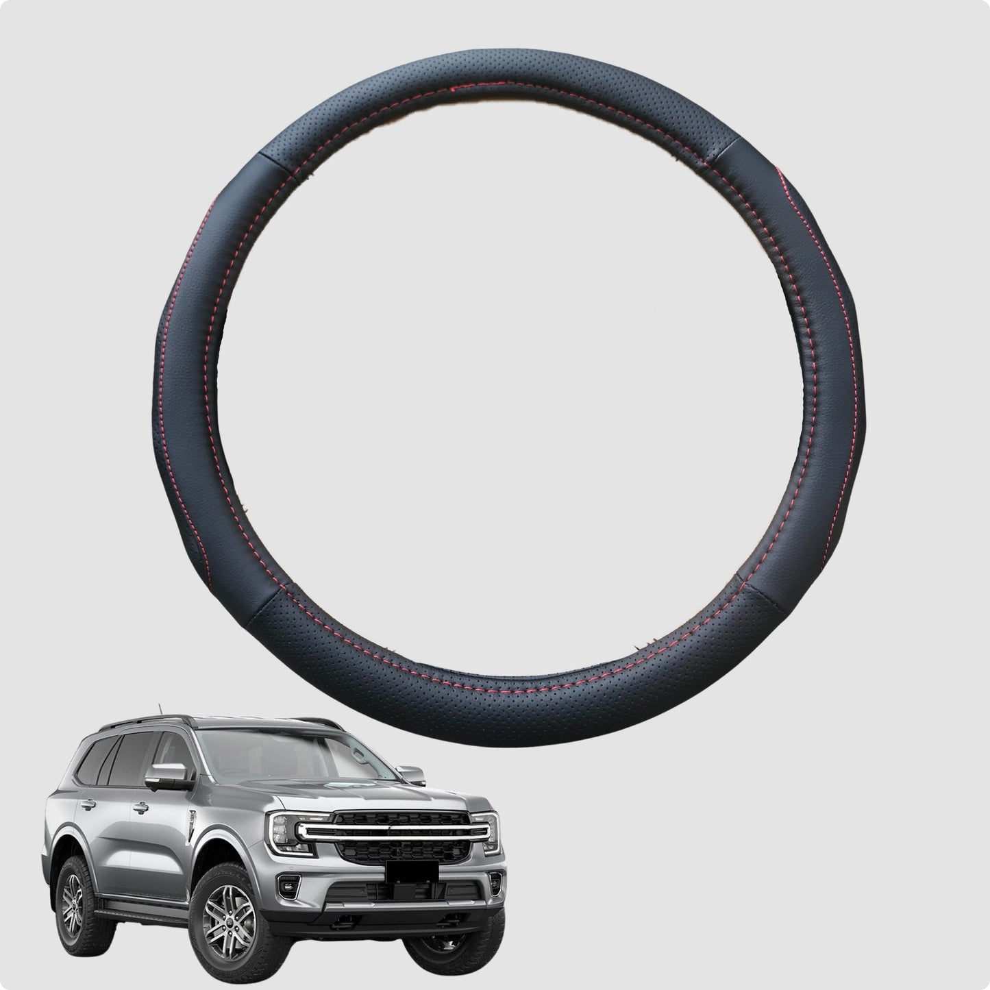 Steering Wheel Cover for Ford Everest 2022-Current 38CM Leather | Circle