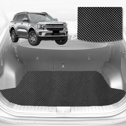6D Diamond Car Boot Cargo Mat for All-new Ford Everest 2022-Current (3rd Row folded/5 seater) | Heavy Duty Carpet Liner