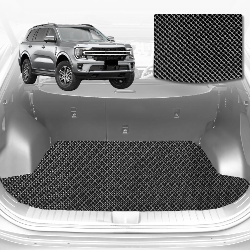 6D Diamond Car Boot Mat for All-new Ford Everest 2022-Current-Cargo Mat-Black-Outback GT