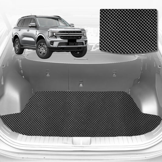 6D Diamond Car Boot Mat for All-new Ford Everest 2022-Current-Cargo Mat-Black-Outback GT