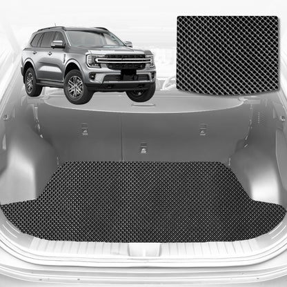 6D Diamond Car Boot Cargo Mat for Ford Everest 2015-2021 (3rd Row folded/5 seater) | Heavy Duty Carpet Liner