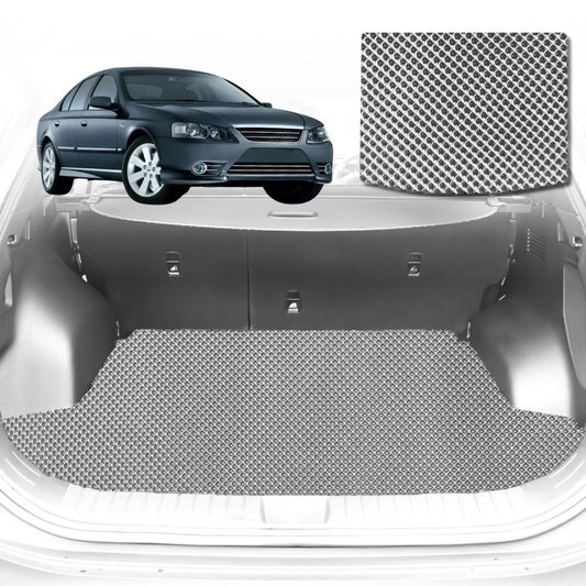 6D Diamond Car Boot Mat for Ford Fairmont 2002-2008-(Wagon without LPG System)-Cargo Mat-Grey-Outback GT