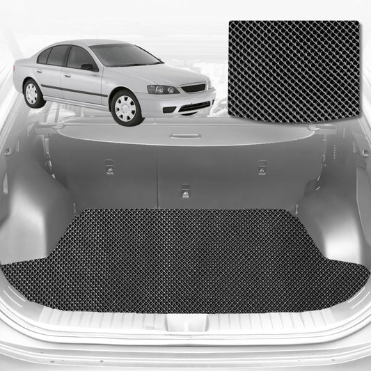 6D Diamond Car Boot Mat for Ford Falcon (BA BF)2002-2008-Cargo Mat-Black-Outback GT