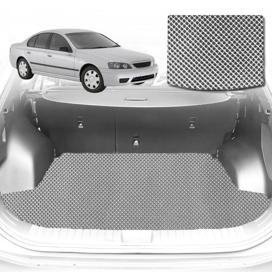 6D Diamond Car Boot Mat for Ford Falcon (BA BF)2002-2008-Cargo Mat-Grey-Outback GT