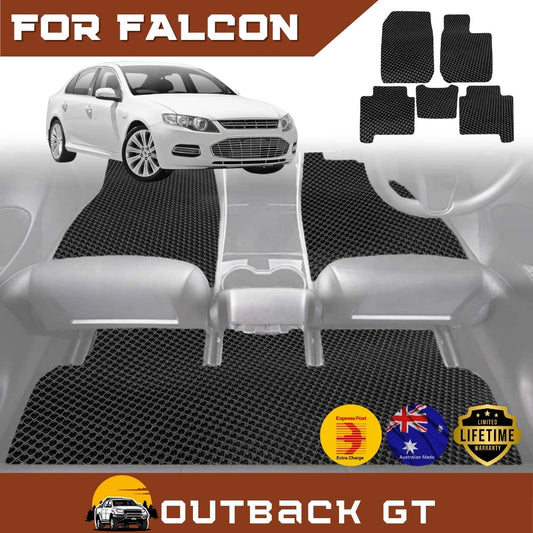 6D Diamond Car Floor Mats for Ford Falcon (FGX)2014-2016 Full Set | Heavy Duty Carpet Liner