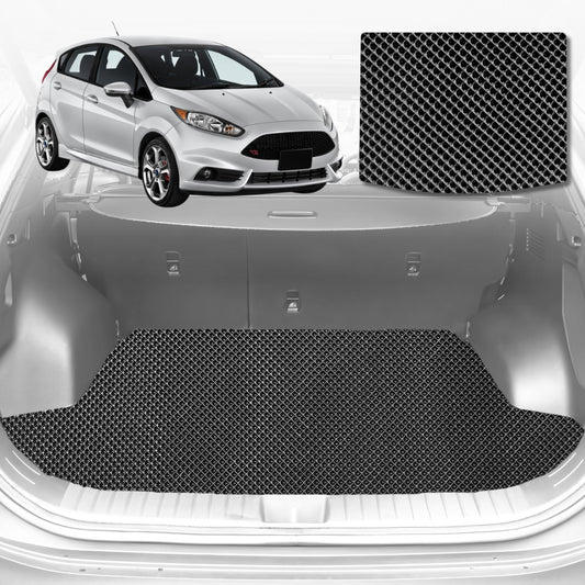6D Diamond Car Boot Mat for Ford Fiesta (WT WZ)2008-2018 Sedan | Heavy Duty Carpet Liner