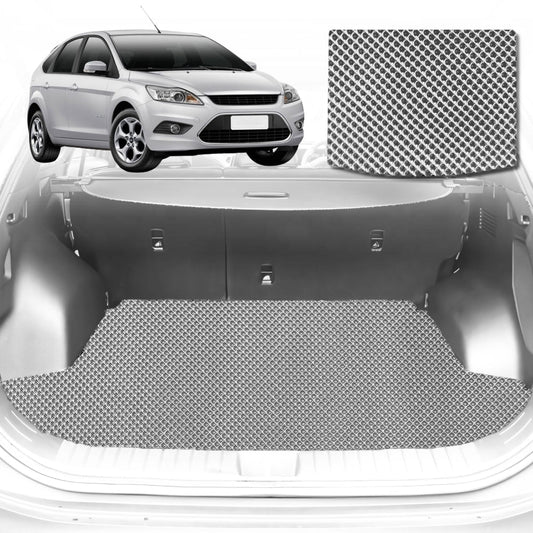 6D Diamond Car Boot Mat for Ford Focus LS, LW,LW MKII, LZ2011-2018-Hatch-Cargo Mat-Grey-Outback GT