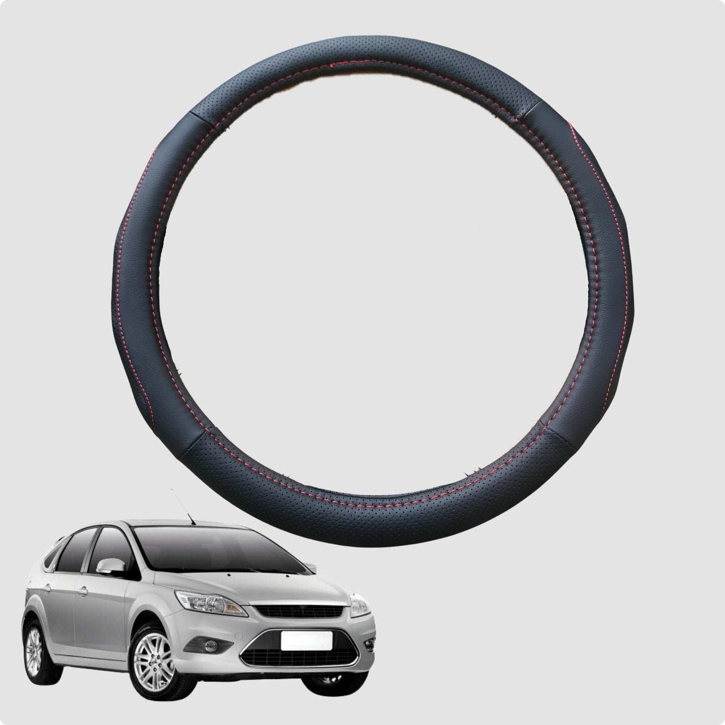 Steering Wheel Cover for Ford Focus 2005-2010 38CM Leather | Circle