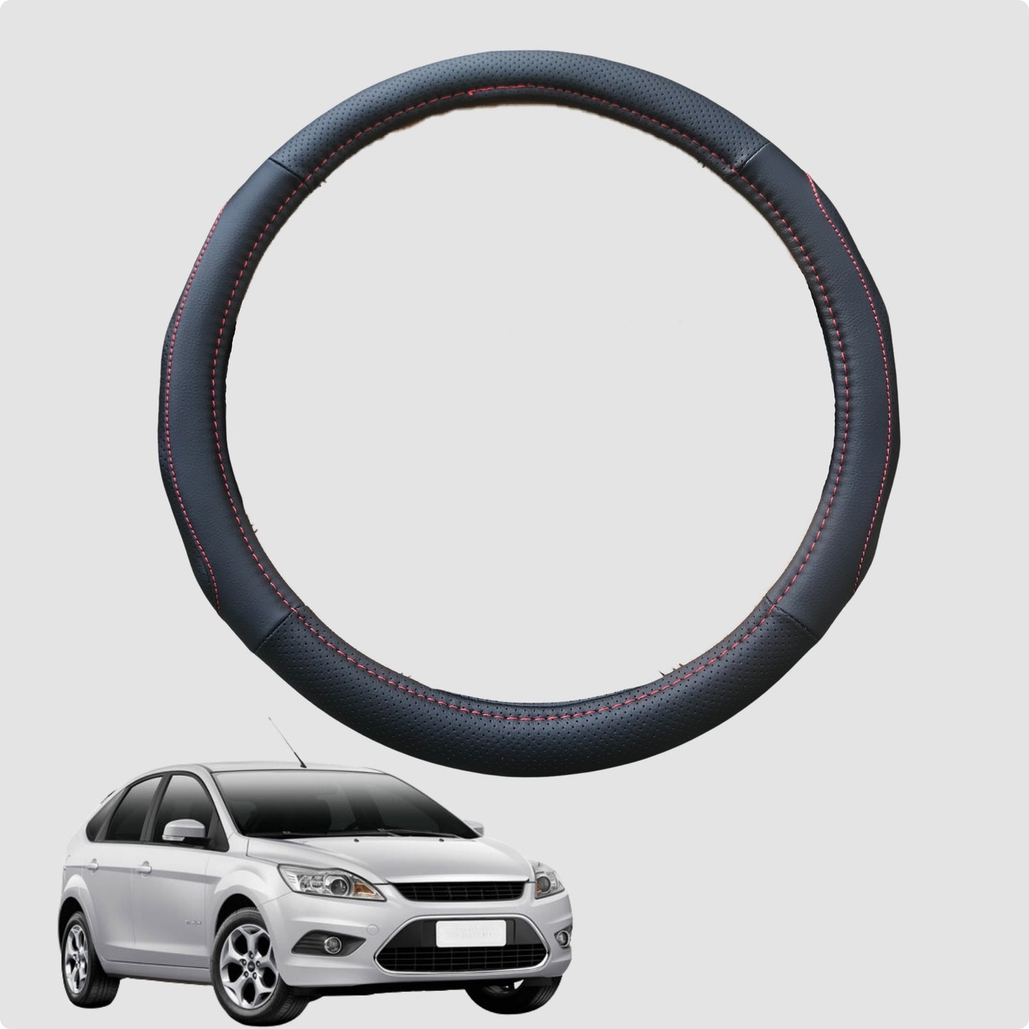 Steering Wheel Cover for Ford Focus 2011-2018 38CM Leather | Circle