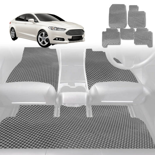 6D Diamond Car Floor Mats for Ford Mondeo 2015-2019 Wagon-Full Set-Grey-Outback GT