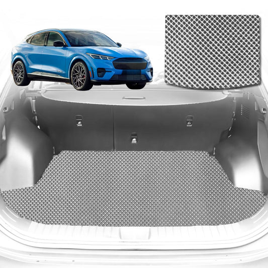 6D Diamond Car Boot Mat for Ford Mustang Mach-E 2021-Current-upper-Cargo Mat-Grey-Outback GT