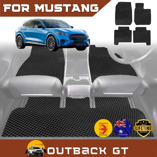 6D Diamond Car Floor Mats for Ford Mustang Mach-E 2021-Current Full Set | Heavy Duty Carpet Liner