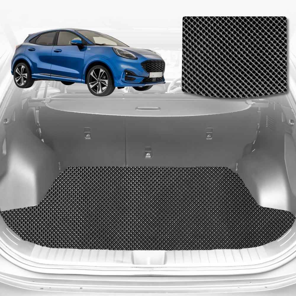 6D Diamond Car Boot Mat for Ford Puma JK2019-Current-Cargo Mat-Black-Outback GT