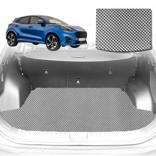 6D Diamond Car Boot Mat for Ford Puma JK2019-Current-Cargo Mat-Grey-Outback GT