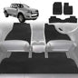 6D Diamond Car Floor Mats for Ford Ranger 2012-2015-Full Set-Black-Outback GT