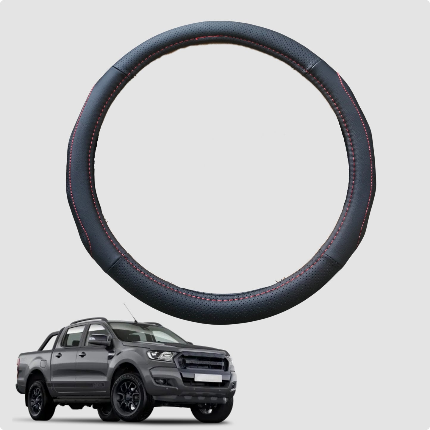 Steering Wheel Cover for Ford Ranger 2015-2018 38CM Leather | Circle