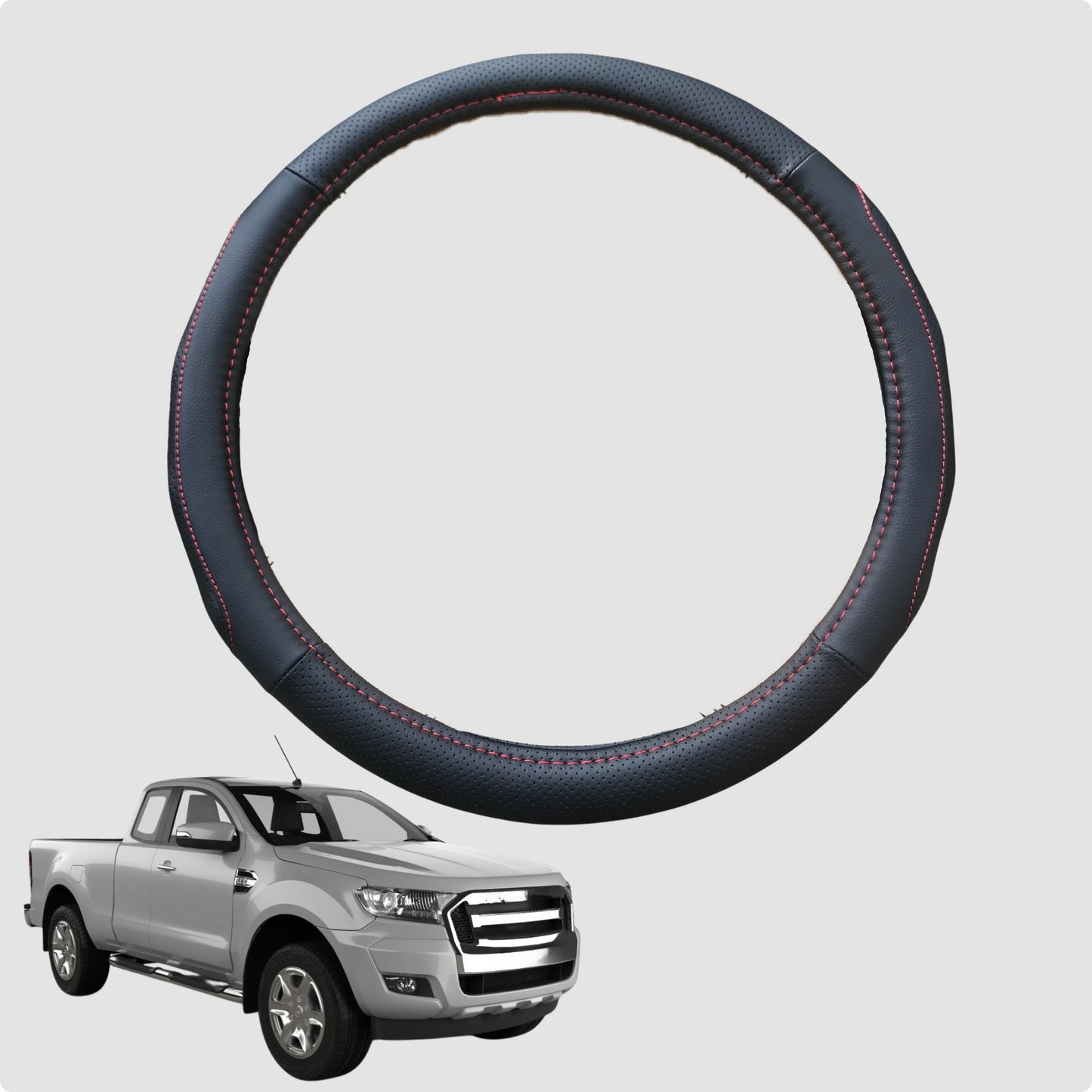 Steering Wheel Cover for Ford Ranger 2012-2015 38CM Leather | Circle