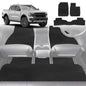 6D Diamond Car Floor Mats for Ford Ranger 2018-2022-Full Set-Black-Outback GT
