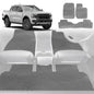 6D Diamond Car Floor Mats for Ford Ranger 2018-2022-Full Set-Grey-Outback GT