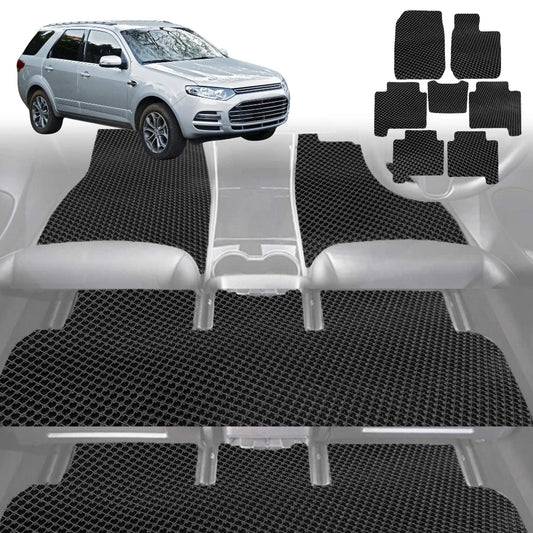 6D Diamond Car Floor Mats for Ford Territory 2004-2011-Ultimate Set-Black-Outback GT